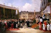 Jean de Beaumetz Inauguration du monument a la memoire de Louis XVI oil painting on canvas